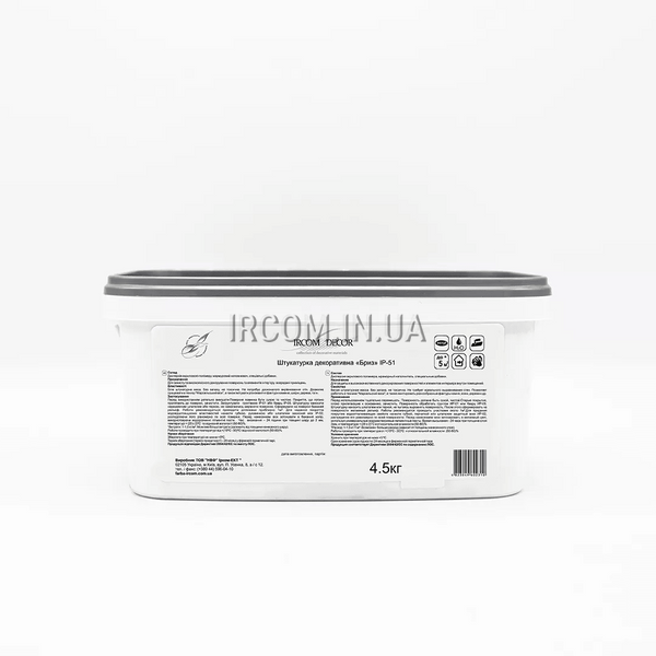 Штукатурка рельефная «Бриз» ИРКОМ ИР-51, 4,5 кг, белый 8618010612 фото