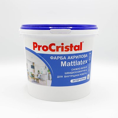 Краска латексная ProCristal Mattlatex IP-232, 1 л, матовый 0030132 фото