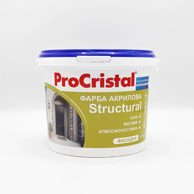 Краска структурная ProCristal Structural IP-138, 4,5 кг, белый, матовый 0030154 фото